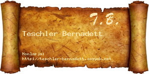 Teschler Bernadett névjegykártya